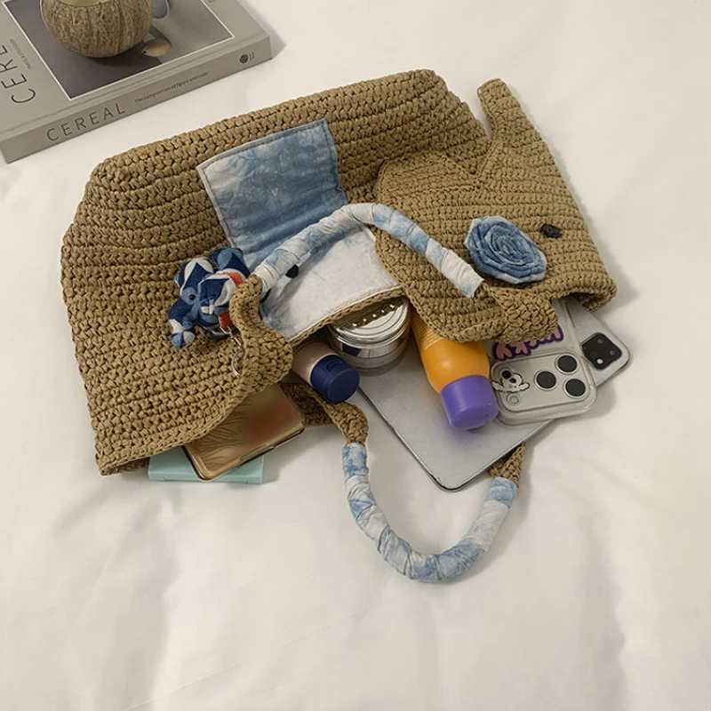 Elefantenförmige Schultertasche, Damen-Raffia-Strohtasche, Sommer-Strand-Urlaubstasche, Modische Chic-Tasche – Detail 8