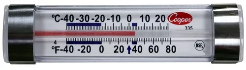 Cooper-Atkins Horizontal Glass Tube Refrigerator Thermometer 335-01-1