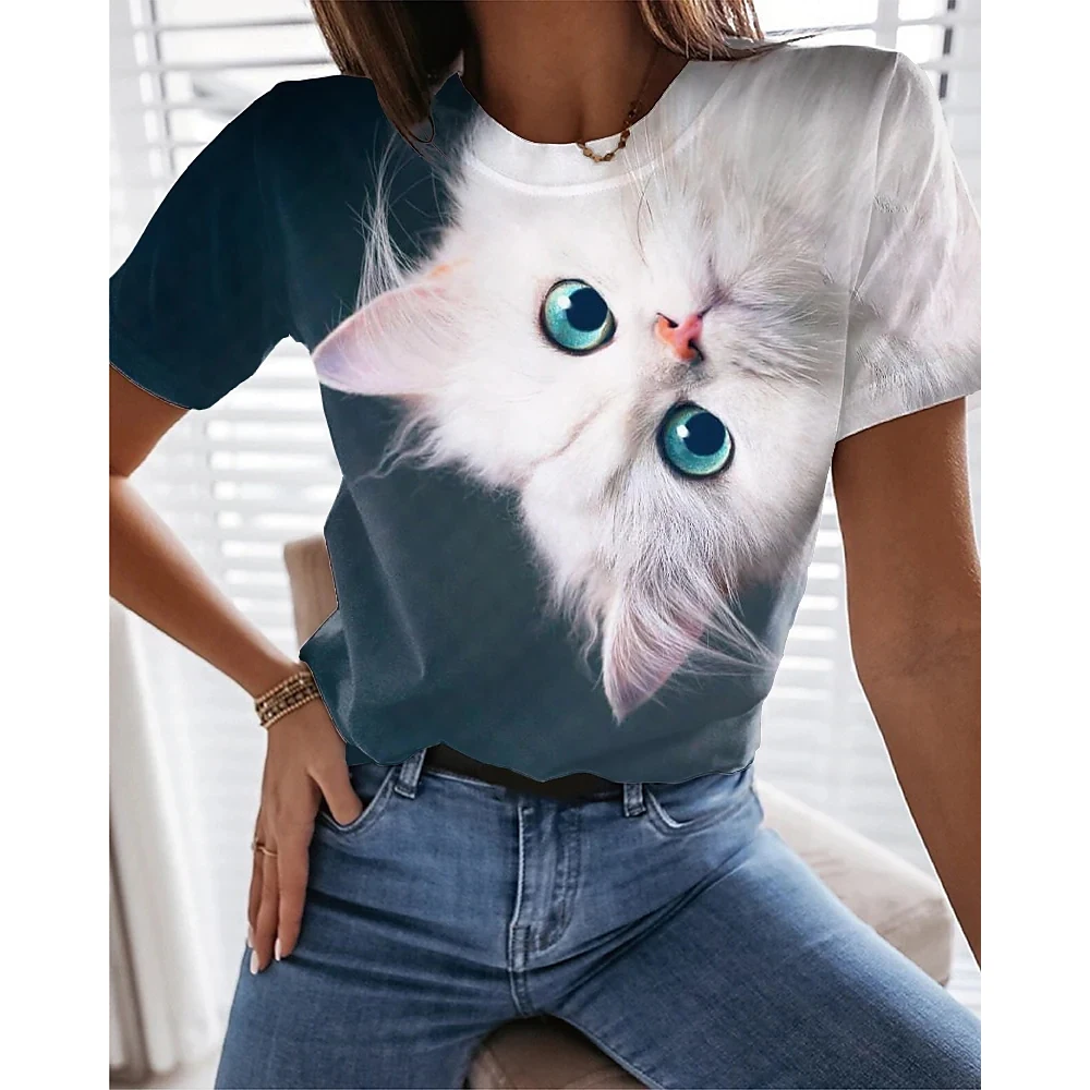 Women\'s T-shirt Cute Dog Print Fashion Woman Harajuku Blouses Funny Kawaii T Shirt Casual Oversized Clothing Summer Top Women