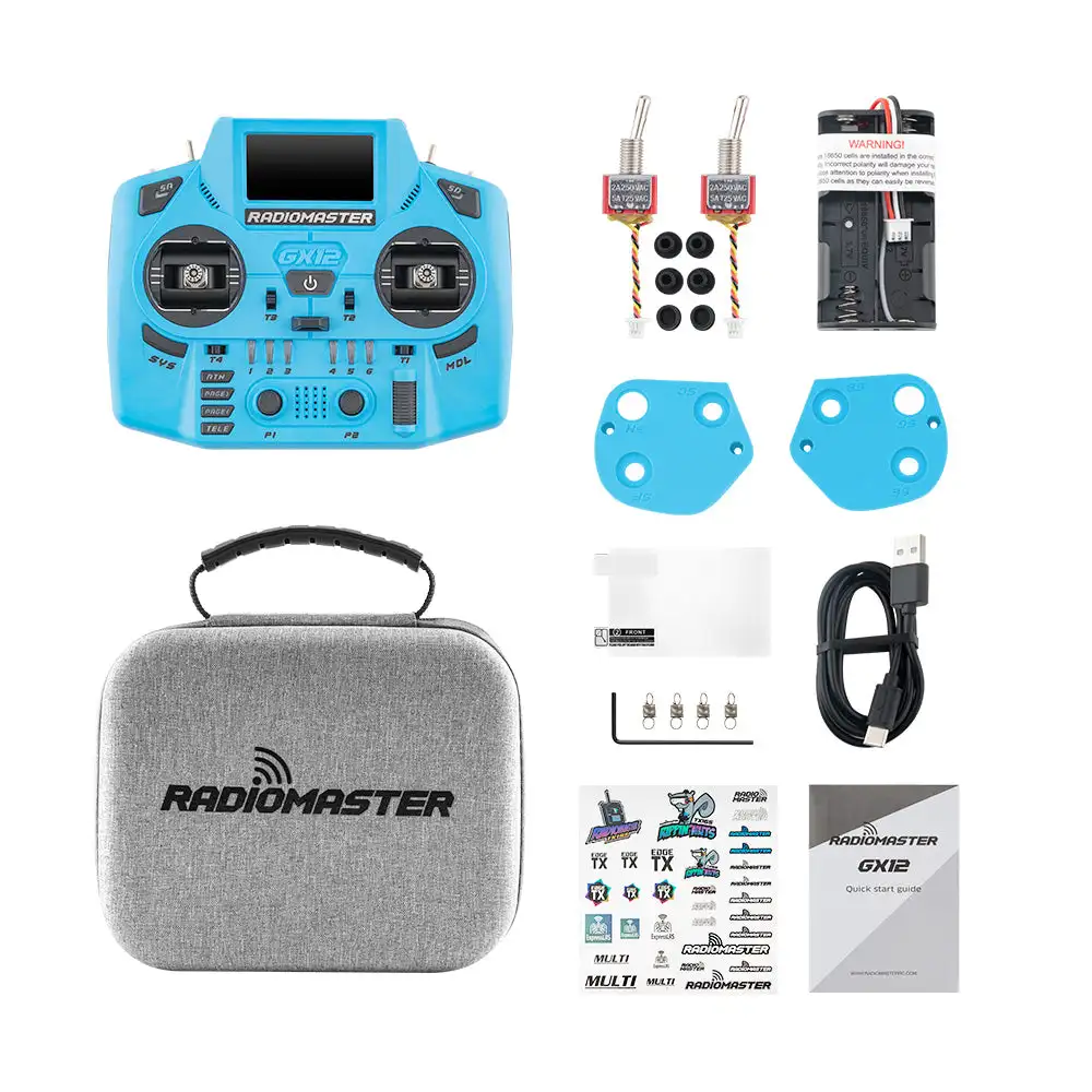 Radiomaster GX12 Crush 2.4G Dual 1W Gemini Xrossband ELRS Radio Transmitter Controller - Mode2 / Left-hand Throttle