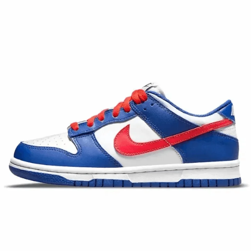 Nike Dunk Royal Red Men's and Women's Skateboarding Shoes Doraemon Robotic Cat Shock Absorbable Wear Resistant GS White Blue Red