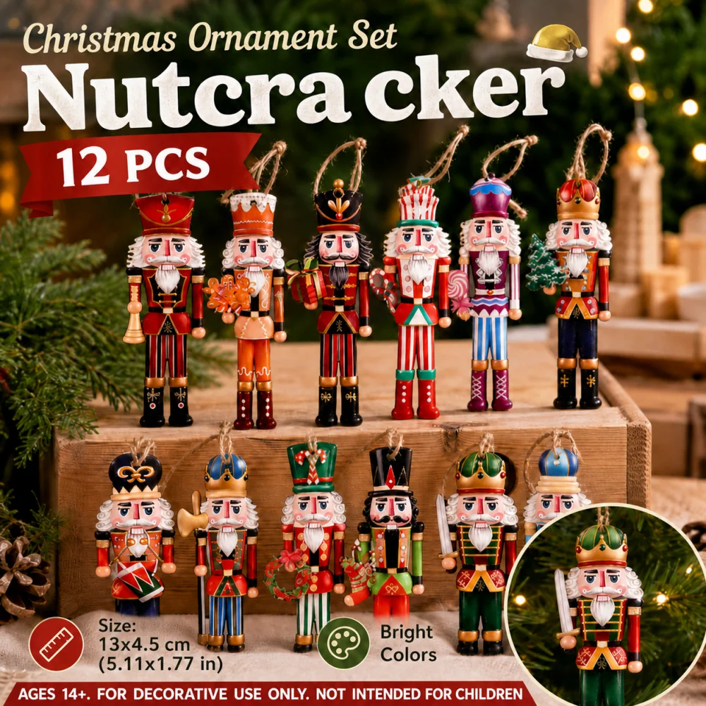 12/24/36Pcs Weihnachten Holz Anhänger Nussknacker Soldat Hängen Ornament Holz Geschenk Für Weihnachten Baum Neue Jahr party Dekoration – Detail 10
