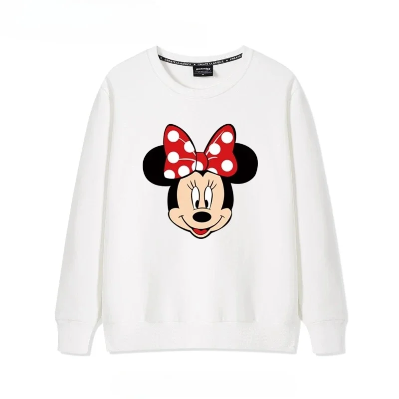 لطيف الكرتون صديقة أعلى كلية ميكي ماوس ميني طباعة الأسود طاقم الرقبة سترة الإناث المد Ins النسخة الكورية بلوزة فضفاضة