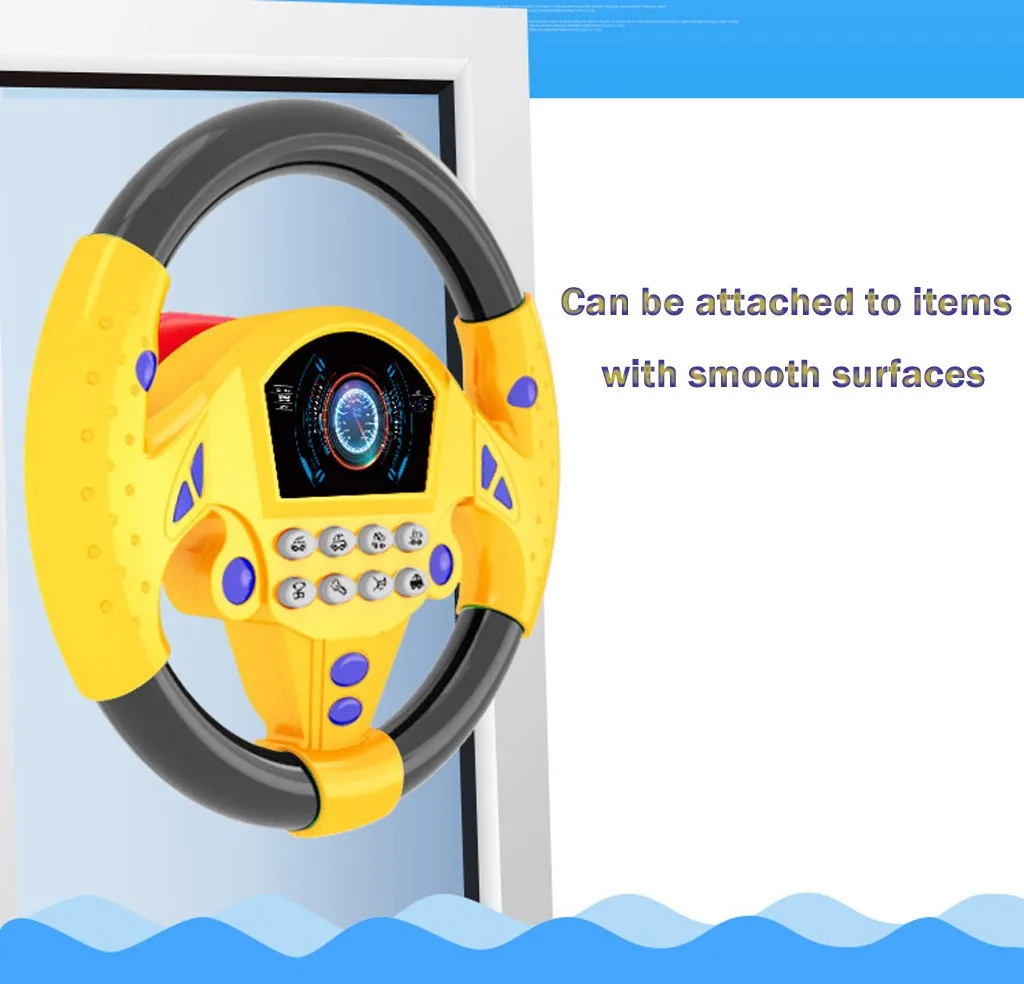 Eletric Simulation Steering Wheel Toy with Light Sound Baby Kids Musical Educational Copilot Stroller Steering Wheel Vocal Toys image 3
