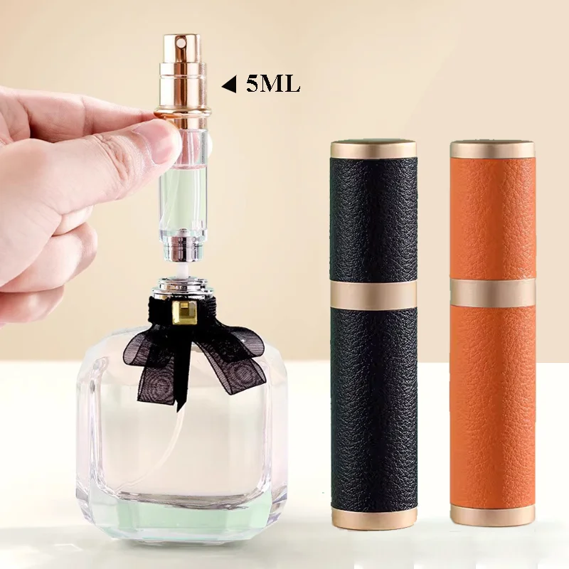 

5ml Leather Perfume Bottle Refillable Perfume Atomizer for Travel Spray Bottle with Ultral Fine Mist Fragrance Container Mini