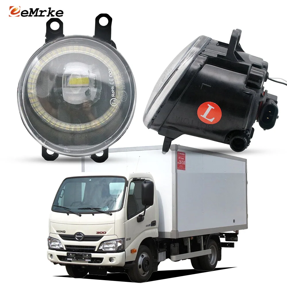 

LED Fog Lights PTF Lens for Hino 300 / Dutro 2011 2012 2013 2014 2015 Upgrade Angel Eye DRL Ring Width Indicator Samll Day Light