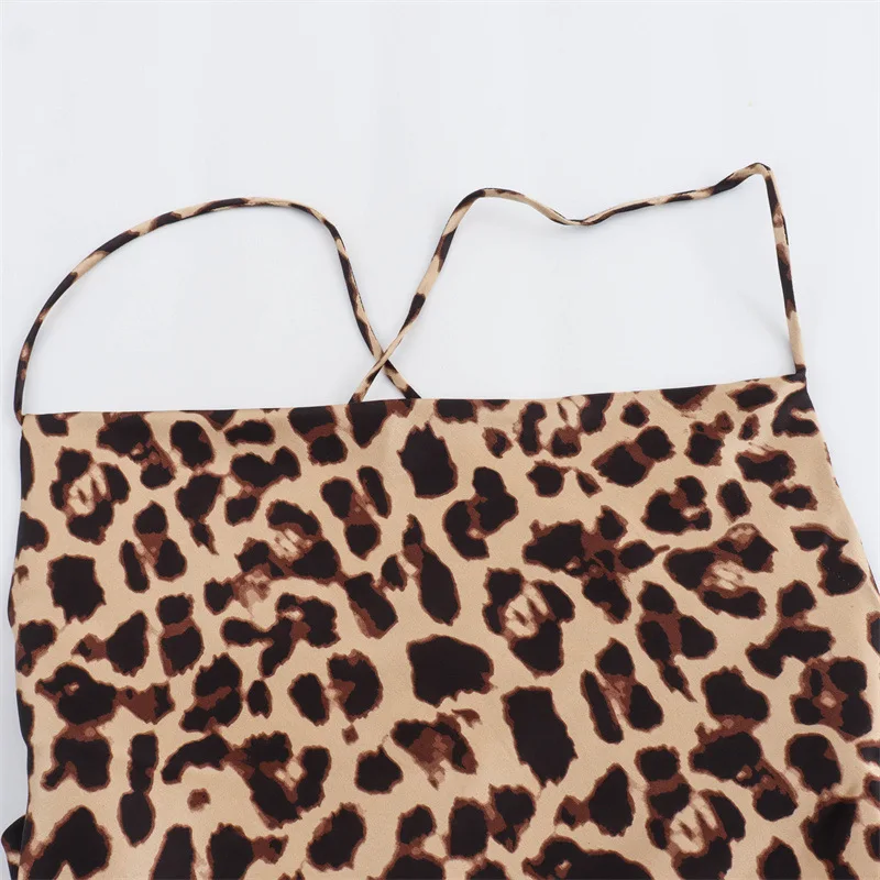 ملابس نسائية جديدة على الموضة الأوروبية والأمريكية فستان من الساتان الحريري بطباعة حيوانات #3