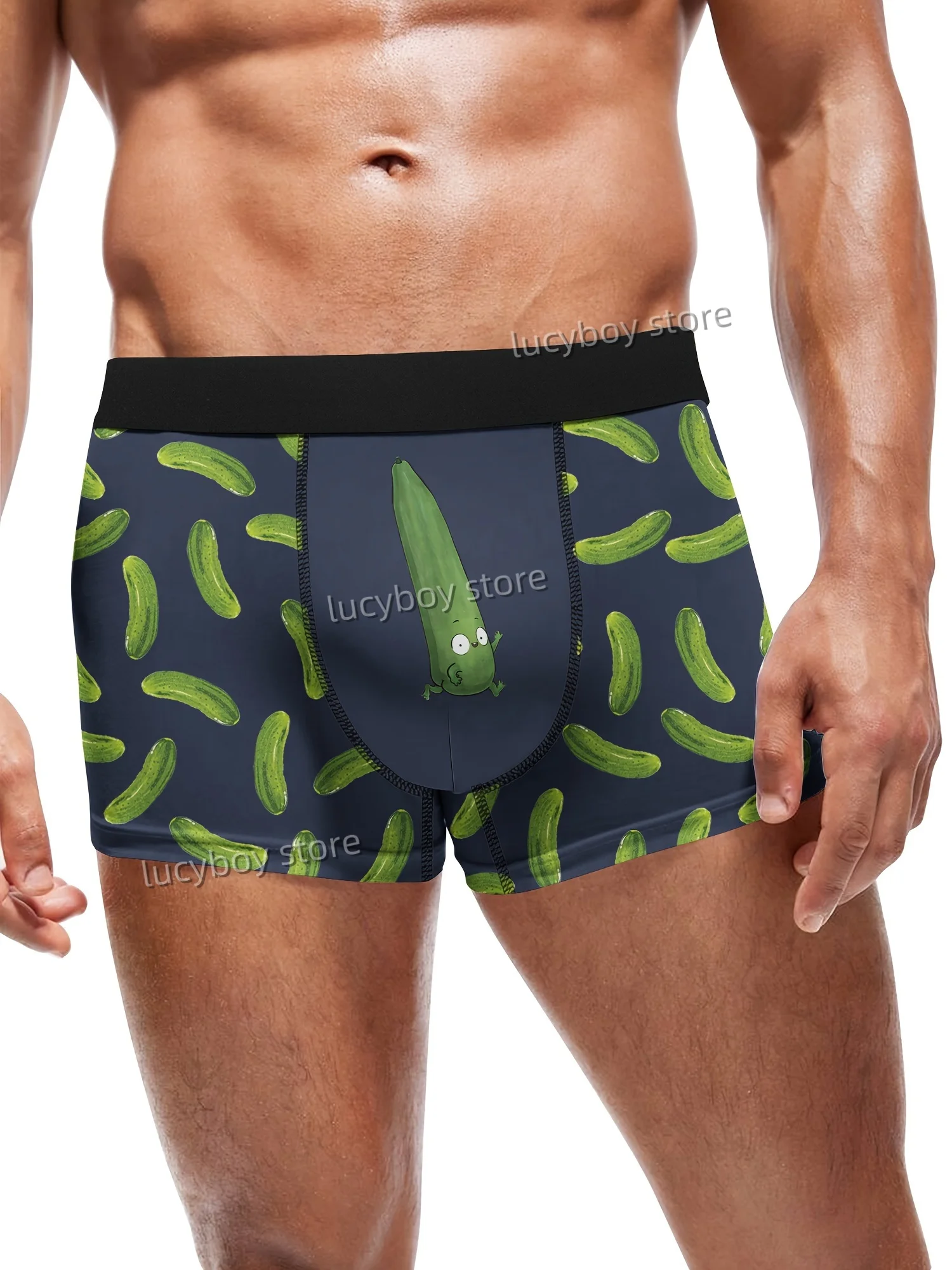 Mens New Fun cucumber Pattern Boxers Shorts Panties Men's Underpants Comfortable Cartoon Duck Man Underwear Mens Clothing