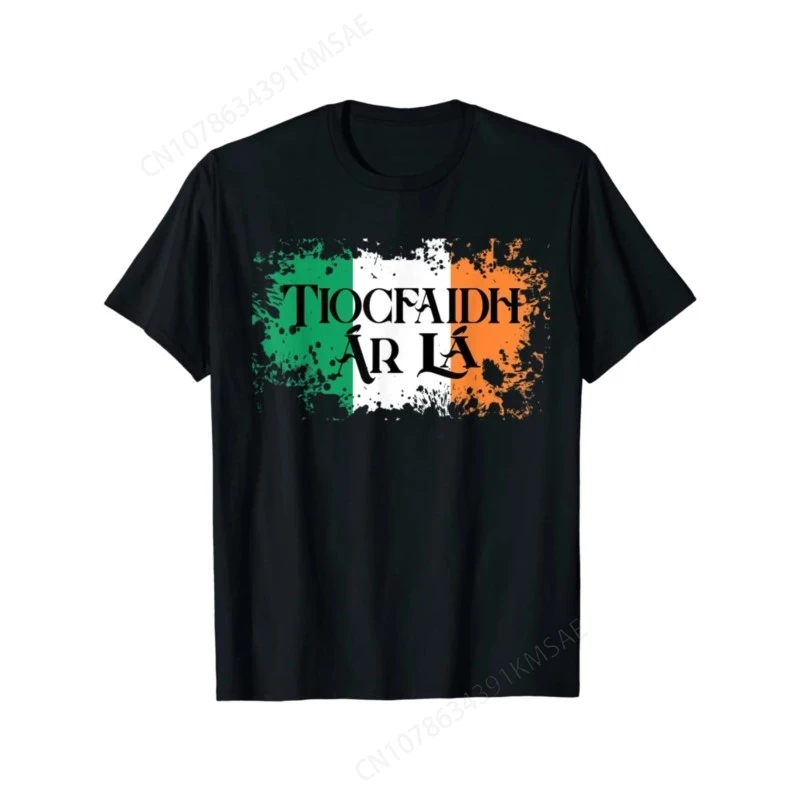 Summer Cotton Short Sleeve O-Neck Unisex T Shirt New S-5xl Tiocfaidh Ar La Vintage Ireland Irish Flag Gifts Men's T-Shirt funny