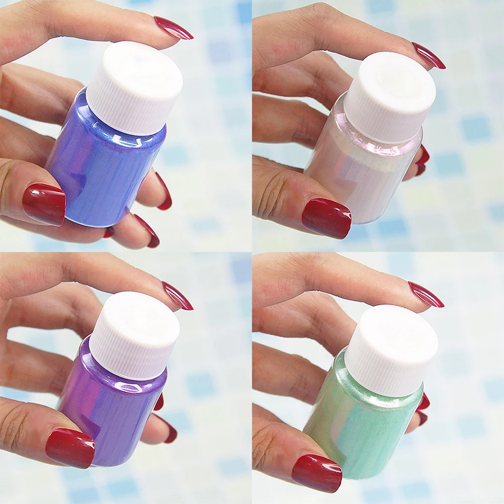 12 個のマイカシマー顔料 10 グラムボトル各種色合い唇に安全目グレード DIY 美容クラフト用品パール