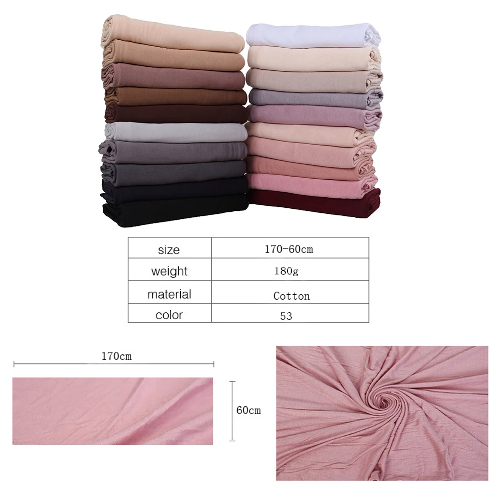 Ramadan Jersey Hijab Scarf For Muslim Women Shawl Stretchy Easy Hijabs Modal Cotton Hijab Scarves Headscarf African Woman Turban