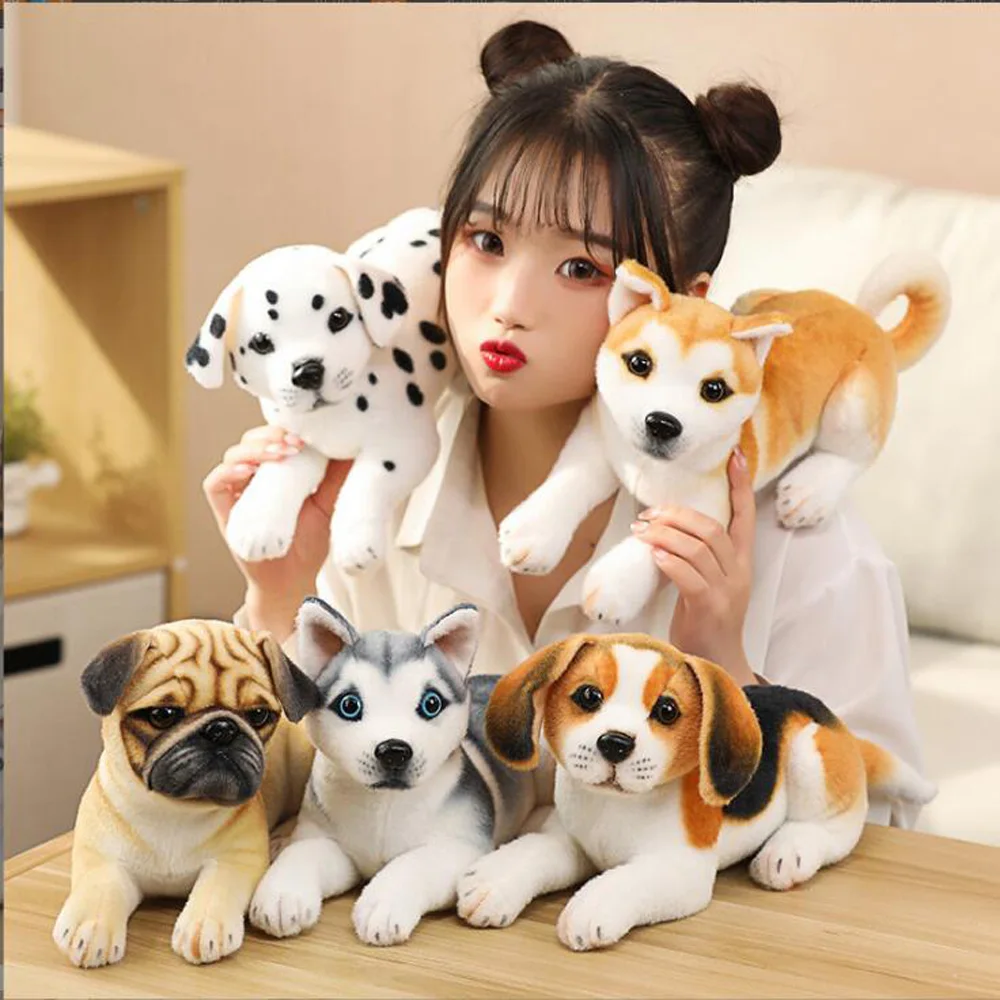 

Cartoon Simulation Husky Dalmatian Akita Dog Stuffed Children Plush Toy