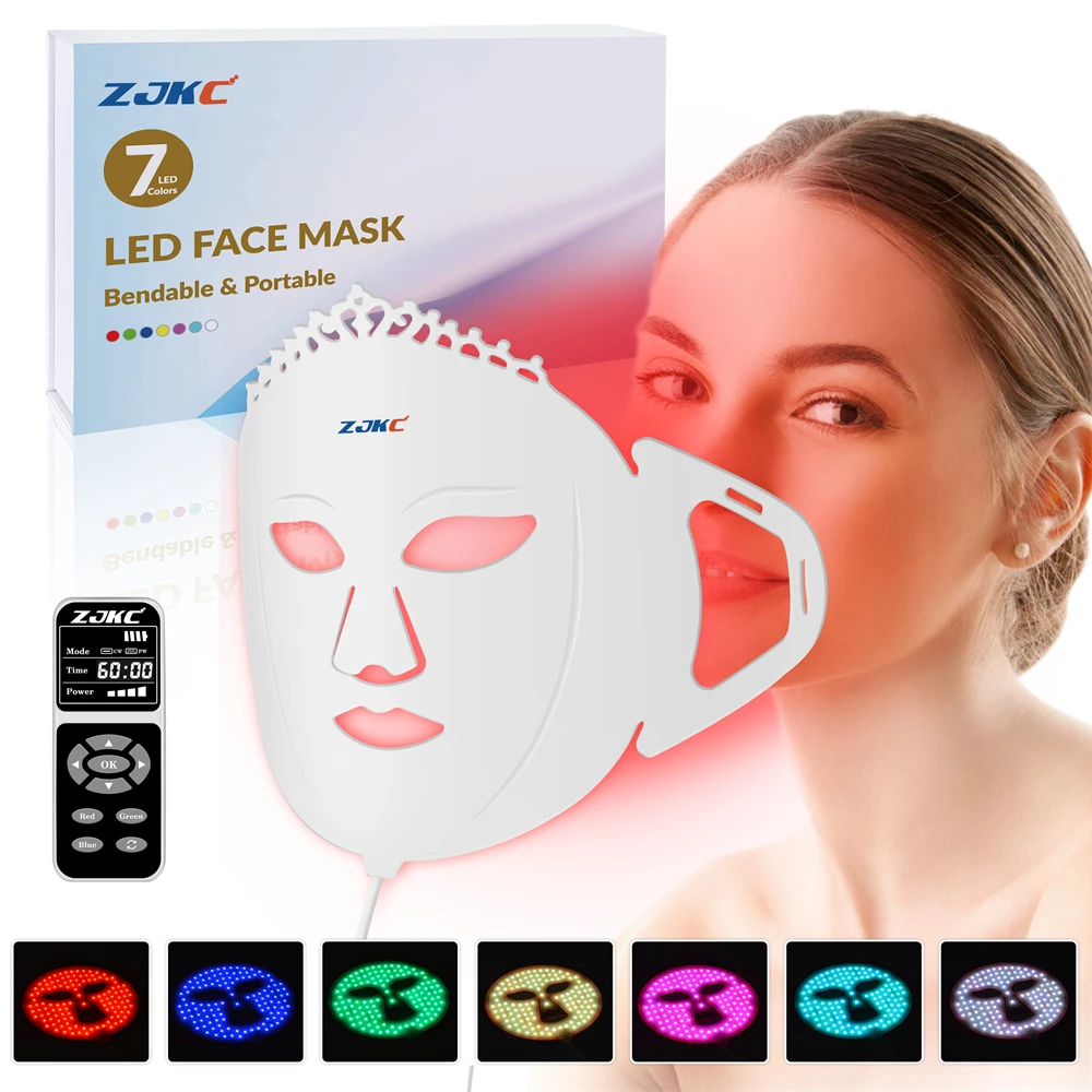 Zjkc Siliconen Led Lichttherapie Masker Voor Gezichtslamp Schoonheidsmasker 360 Led Kralen Huid Lichttherapie Verbeteren Huidskleur Anti-Veroudering