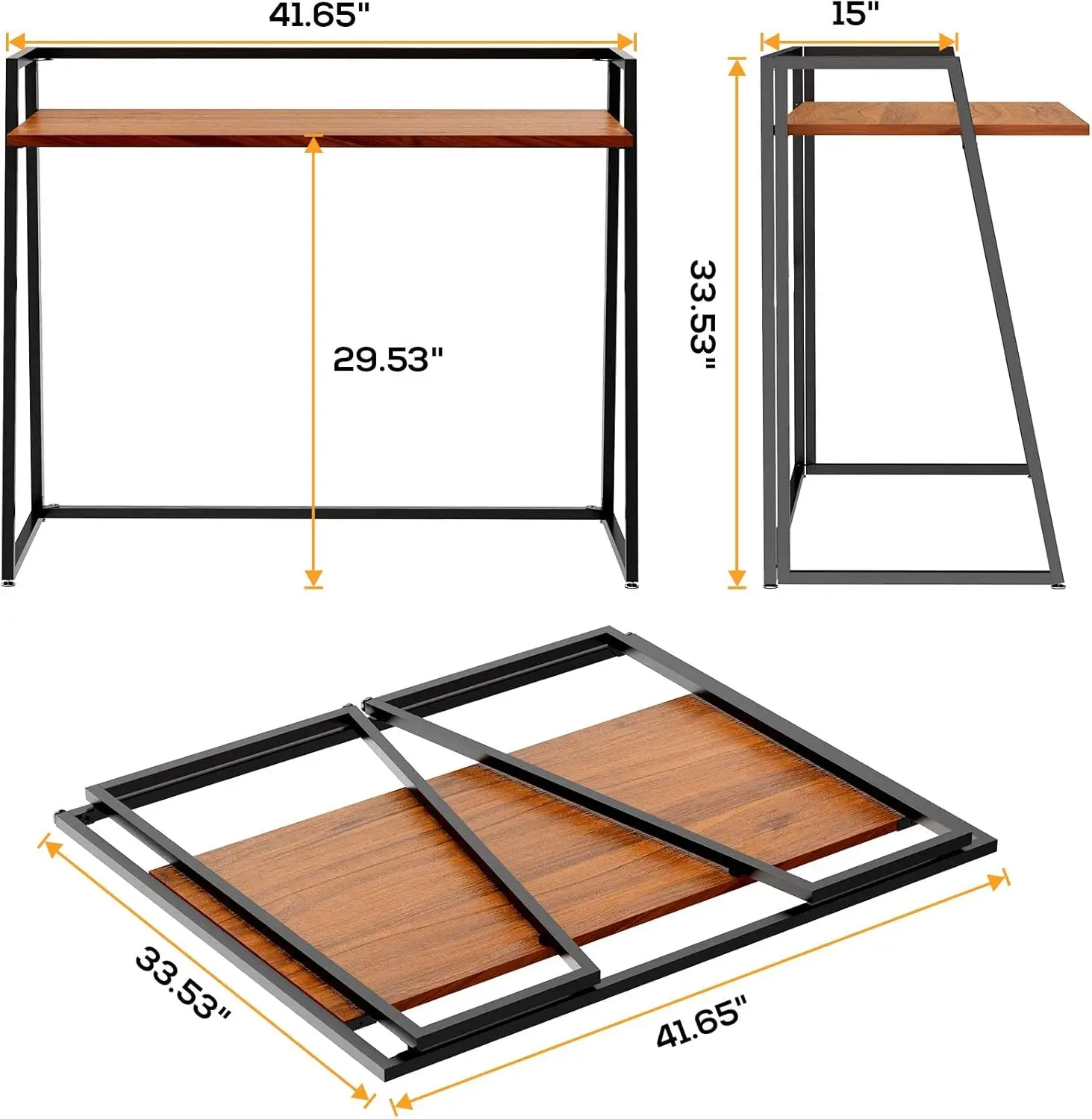 Desk Home Office Small Folding Computer Desk Table for Small Spaces Study Writing Work, Portable, Easy to Fold Up or Down