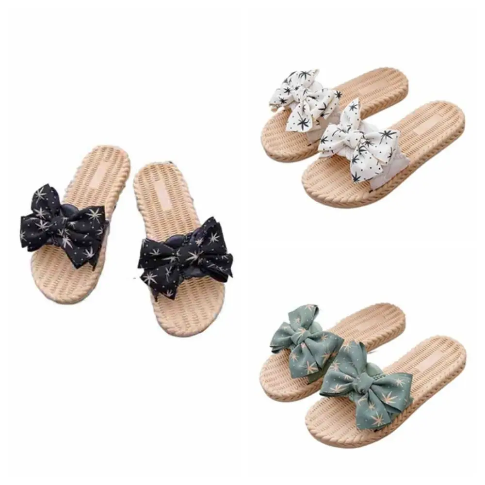 かわいいスタードットボウフラットスリッパ滑り止め甘いスリッパ女性の靴 PVC ビーチウェアスリッパ屋外