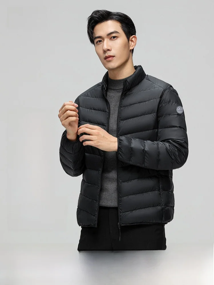 

Snow Flying Men's Short Puffer Jacket Casual Style Stand Collar Warmth Lightweight Business Casual Fashionable Spring Autumn