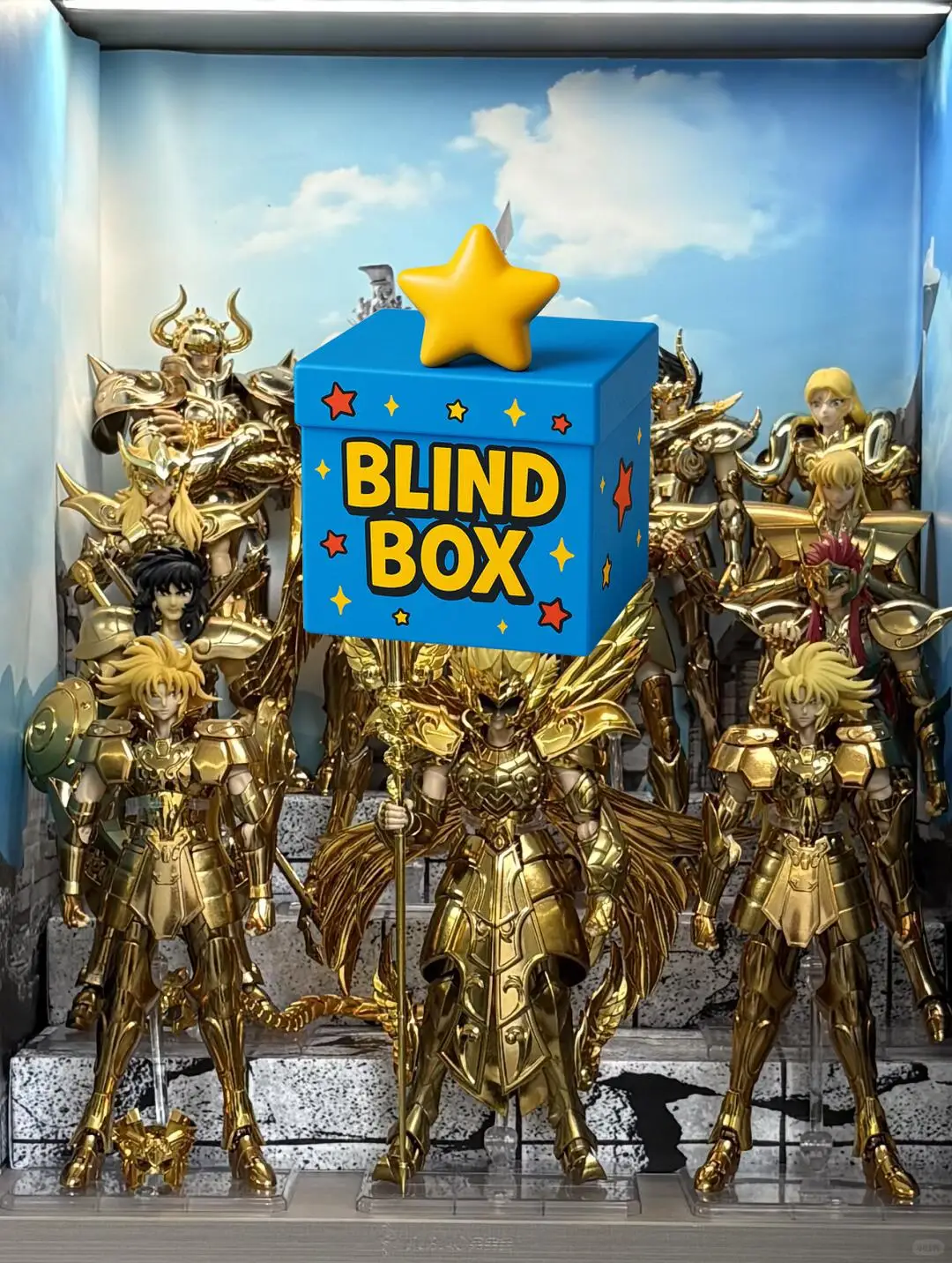 

Saint Seiya anime blind box figures collectible PVC action model toys Pegasus Seiya Dragon Shiryu Phoenix Ikki mystery gift
