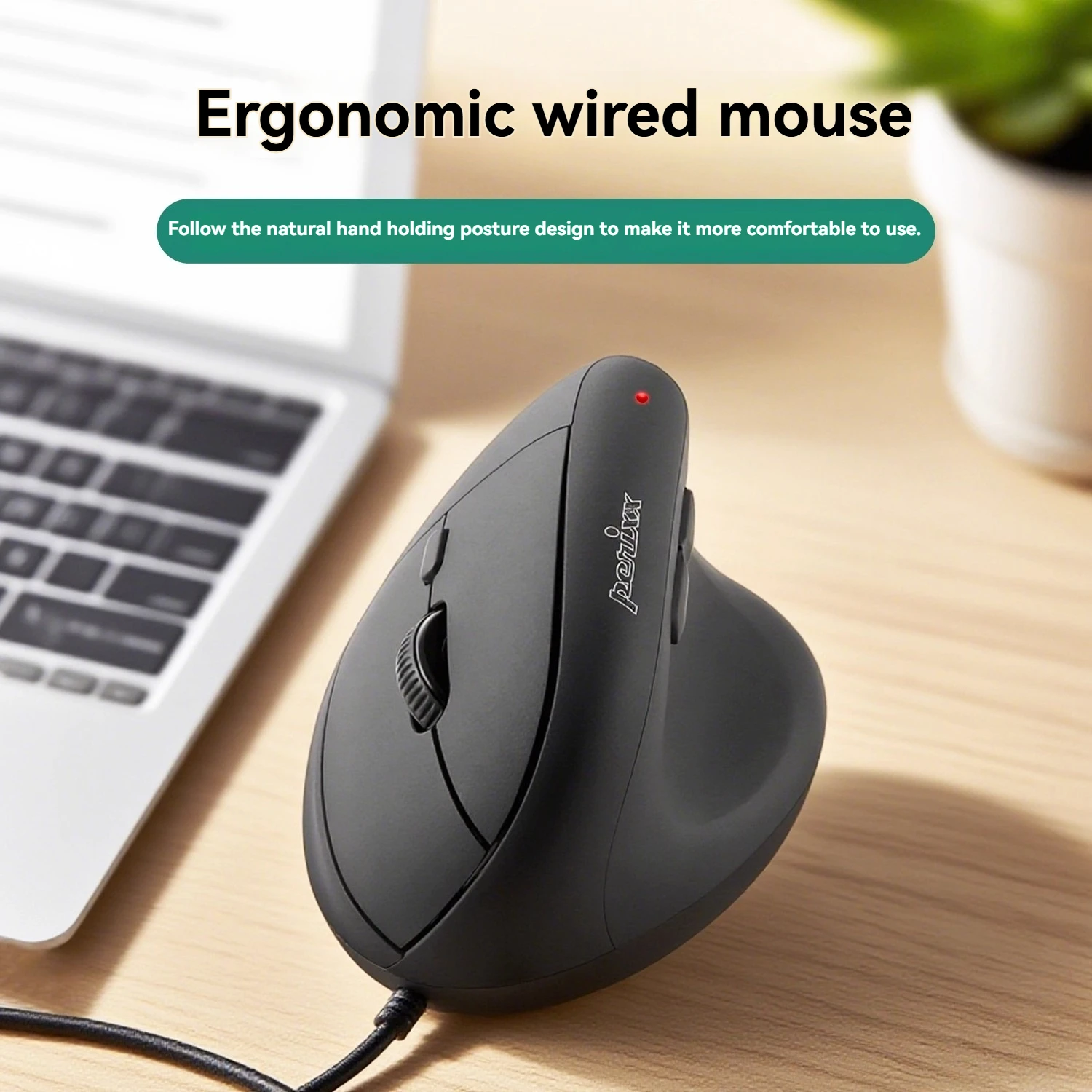 

Perixx PM508II USB Wired Mouse Lightweight Ergonomics Business Office Gaming Vertical Mouse MacBook Laptops Accessories Gift