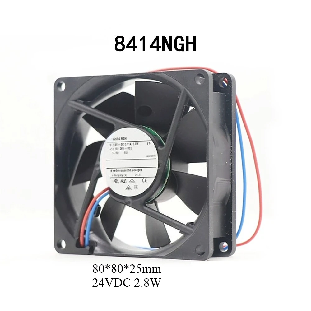 

Для Ebmpaps осевой бесшумный охлаждающий вентилятор 80*80*25 мм 8414NGH 24 В постоянного тока 2,8 Вт