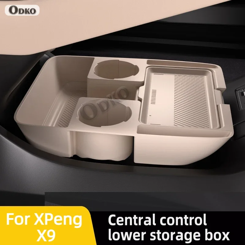 Para xpeng x9 2024 caixa de armazenamento de silicone console central sob camada modificação especial acessórios interiores do carro organizador