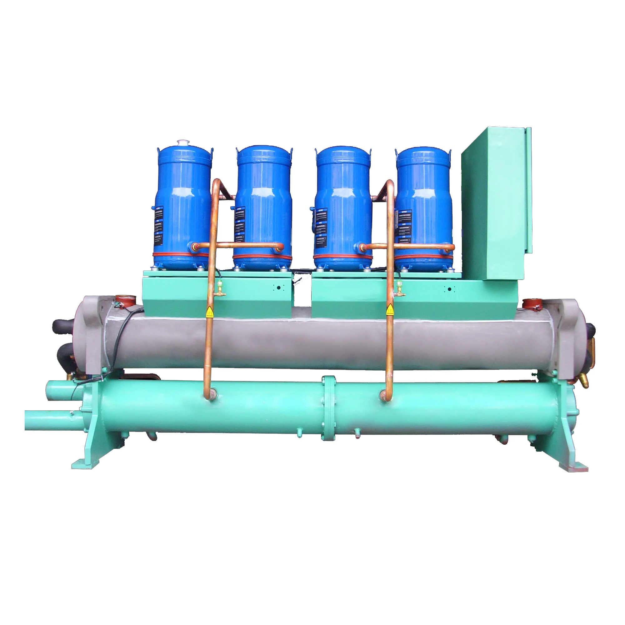 Conjunto compressor de rolagem tandem, Módulo resfriador de água com capacidade de resfriamento 100TR, pode trabalhar em espera, Dual 2 X, 25HP