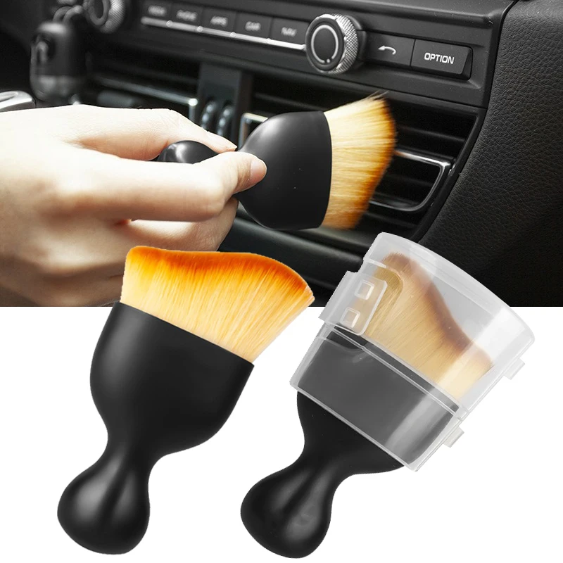 Car Interior Cleaning Brush with Casing Center Console Air Conditioning Outlet Cleaning Brush Car Cleaning Tools Accessories