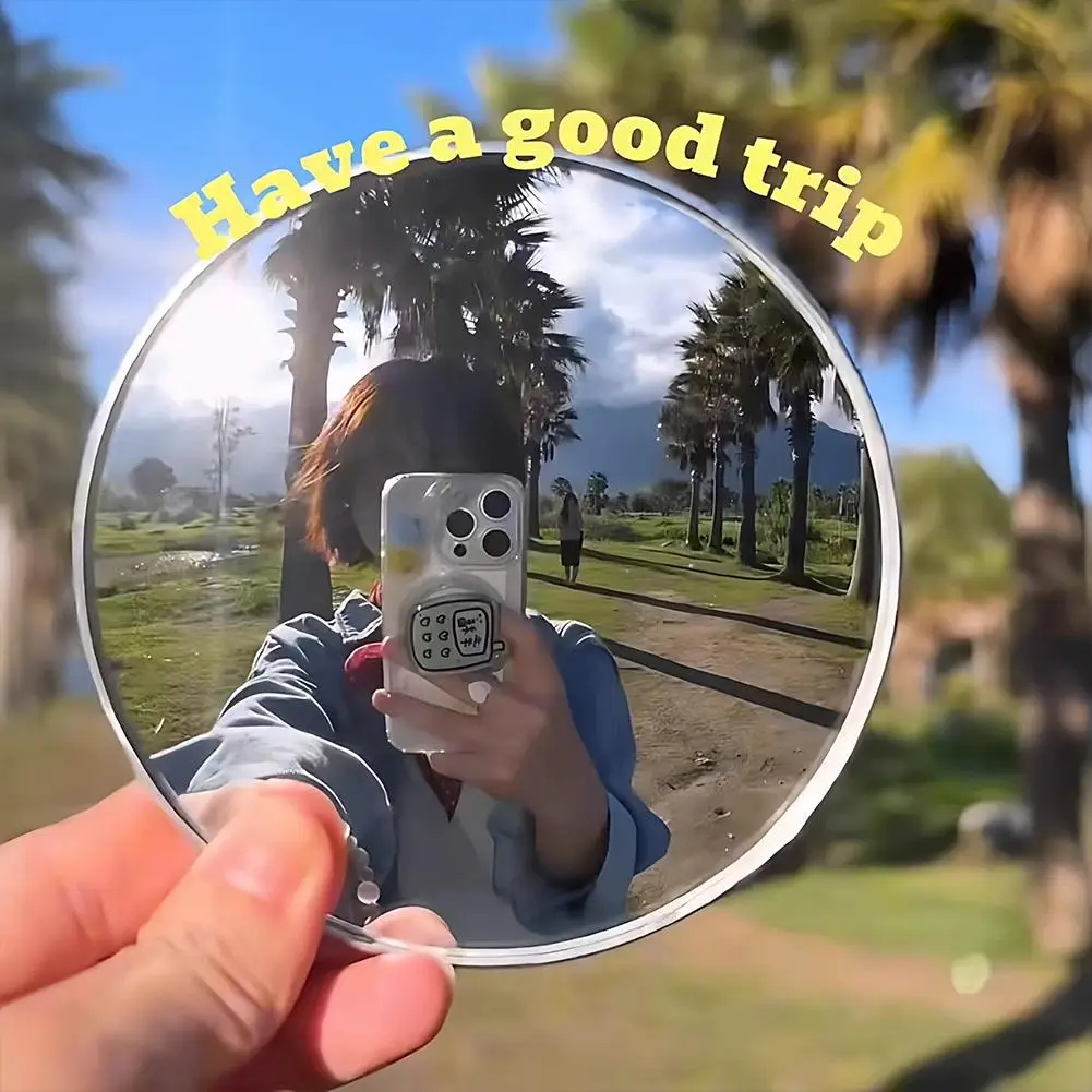 1 pçs take-away maquiagem retoque espelho convexo curvo convexo segurança curvado grande angular espelhos de estrada espelho convexo