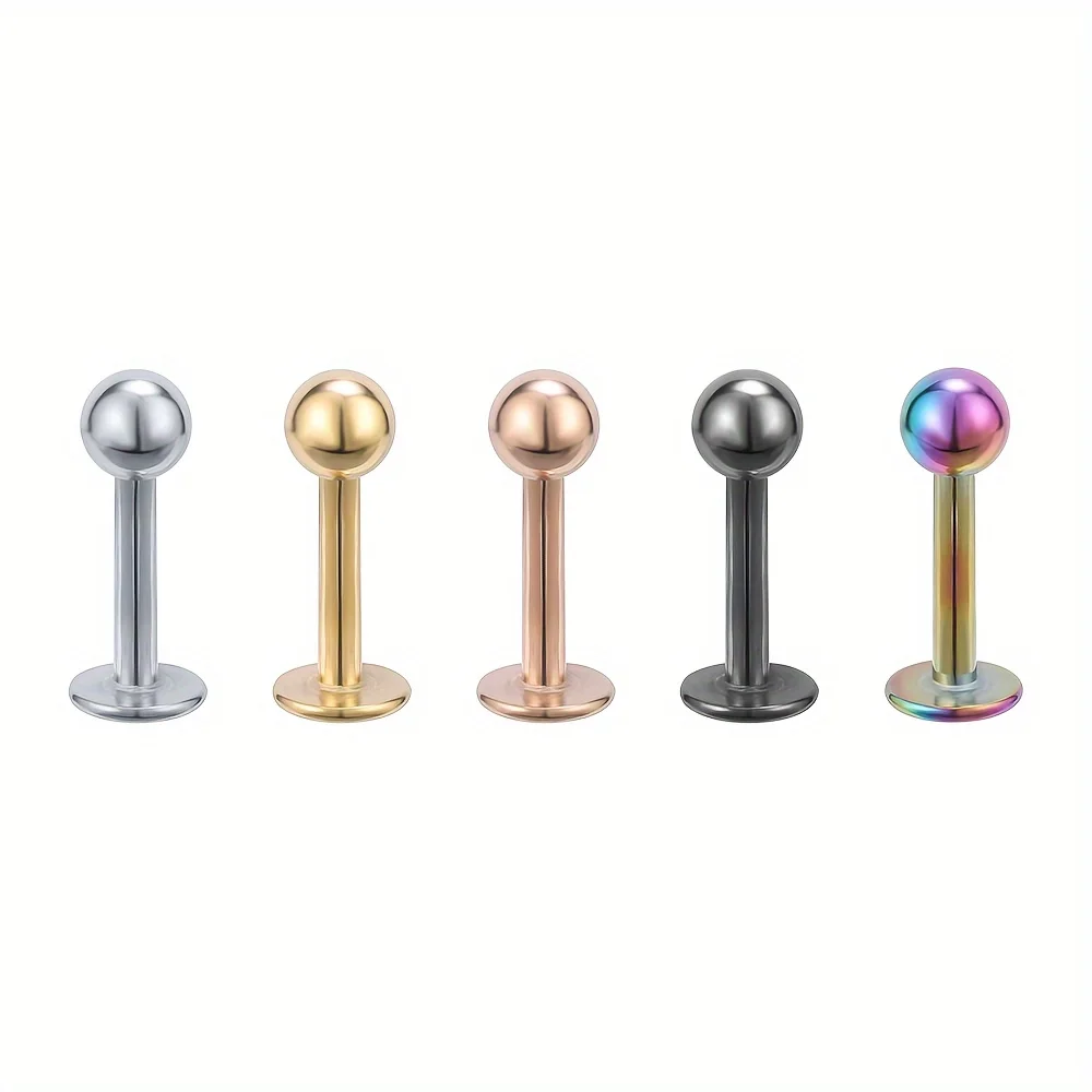 1 Pcs/5 Pcs Round Ball Lip Nail Plugs Stainless Steel Suitable for Daily and Party Wear Lip Nose Ear Studs Piercing Jewelry