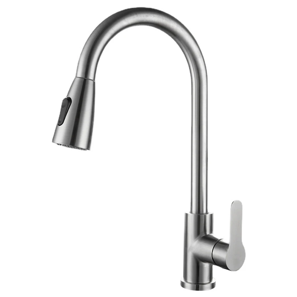 

Acid and Alkali Resistant Corrosion Resistant Safe and Health Extended Pull Design Kitchen Faucet 304 Stainless Steel