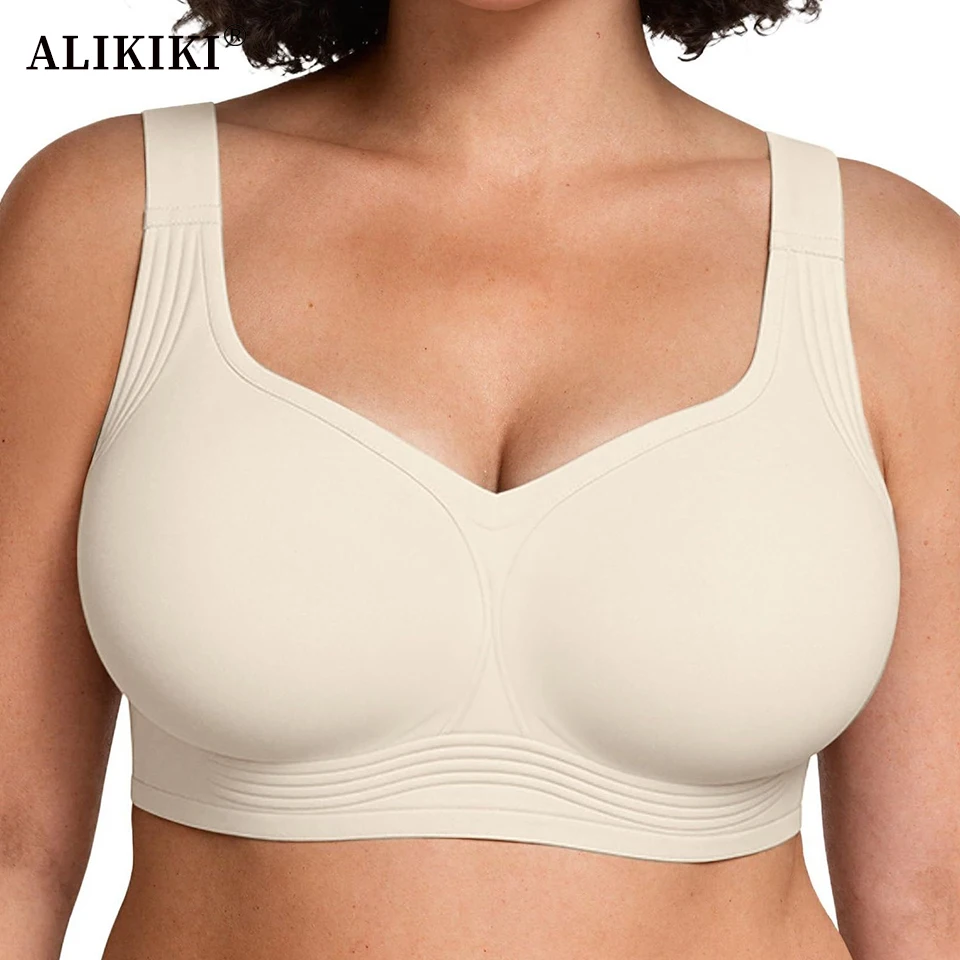 

Wireless Jelly Bra Seamless Push Up Full Coverage Bra No Underwire Supportive T Shirt Bralette Comfort Daily Underwear Plus Size