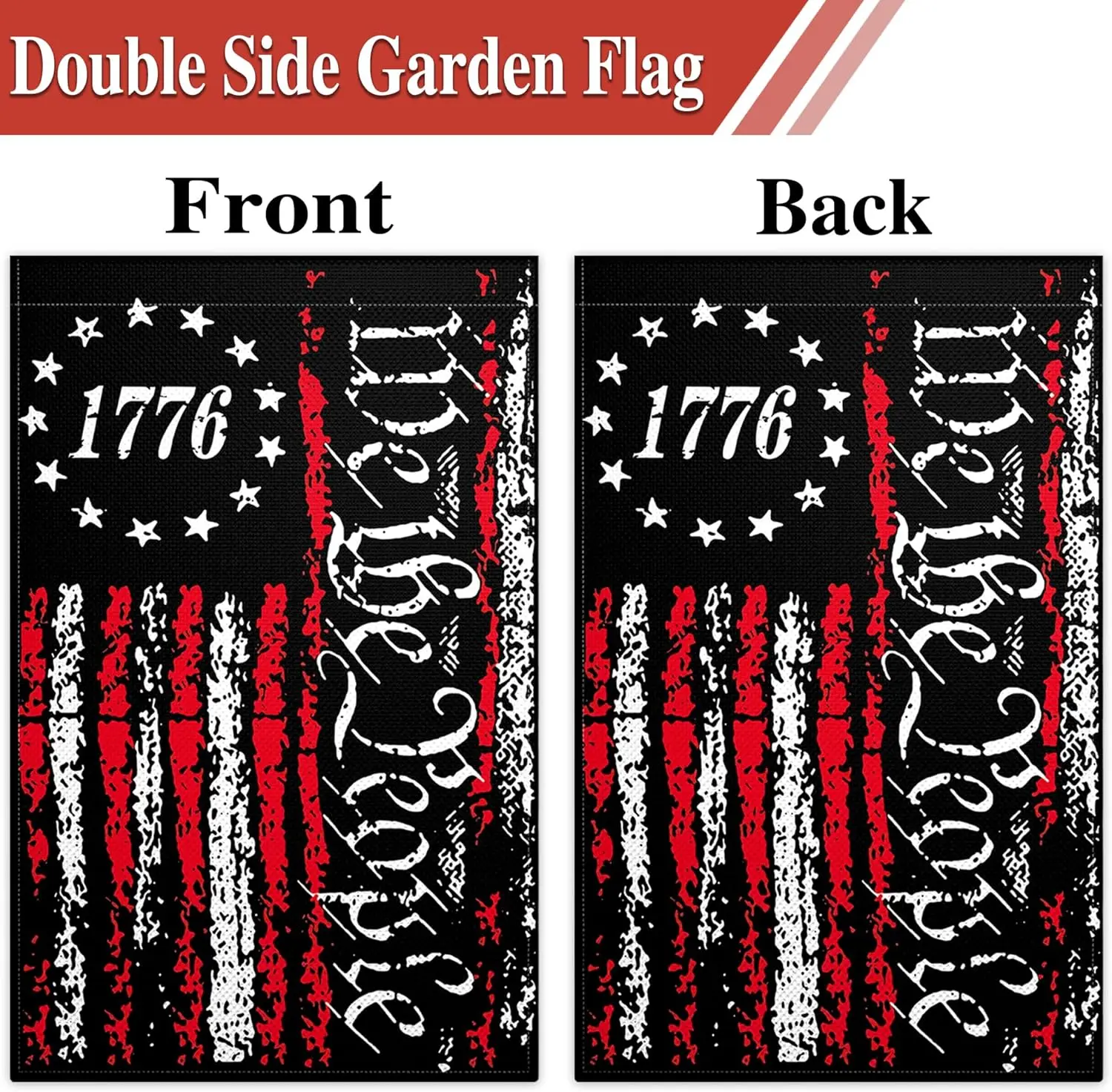 علم حديقة We The People مقاس 12 × 18 بوصة خارجي 1776 علم حديقة أمريكي مزدوج الجوانب 3 طبقات قماش مزدوج الجوانب للمنزل Outsi ttj #5