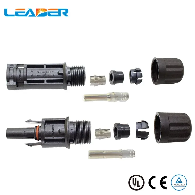 LEADER SOLAR IP68 SOLAR PV Connector for Solar Panels Panel Mount Connector 1000V/1500V DC Connector for 2.5mm~16mm