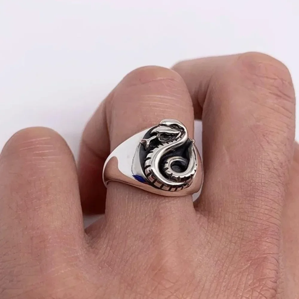 Fashion Creative Wizards Wizarding School Family Badge Snake Slytherin Role Playing Ring Men and Women Creative TrendGiftJewelry