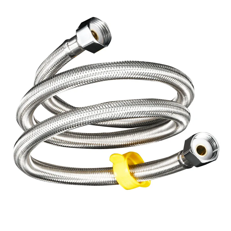 

Впускная труба для воды с плетеной проволокой из нержавеющей стали 304, труба для воды с двойной стальной головкой, резервуар для воды, умывальник, водопроводная труба для ванной комнаты B1