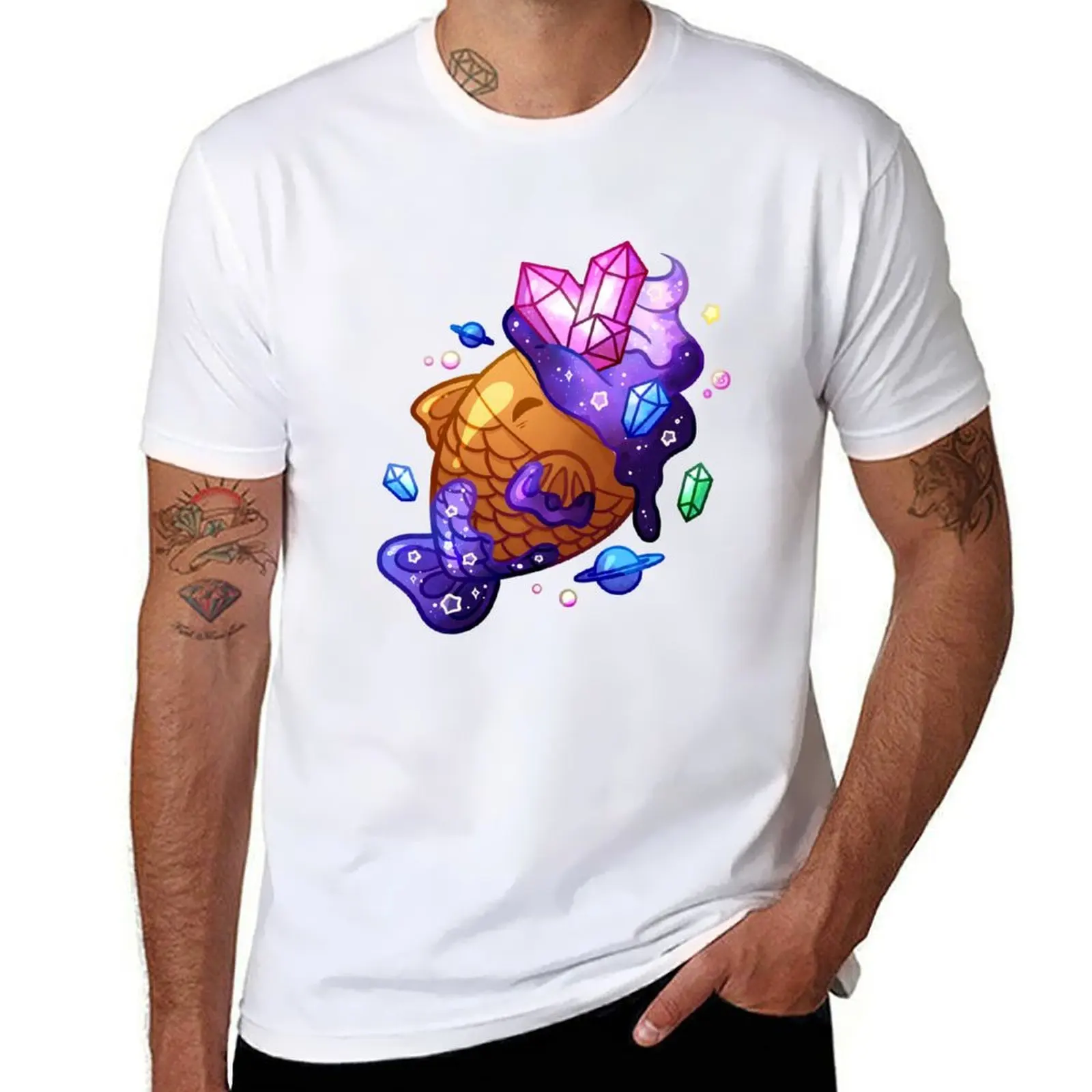

Galaxy Crystal Taiyaki T-Shirt man t shirt heavy cotton cotton tshirt 100% T-Shirt