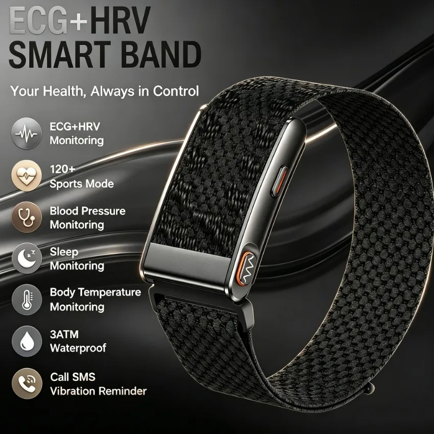 2026New ECG+HRV Nursing Grade Smart Bracelet3 ATM Body Fat BMI Smart Band Body Temperature Men Women Health Sports Fitness Watch
