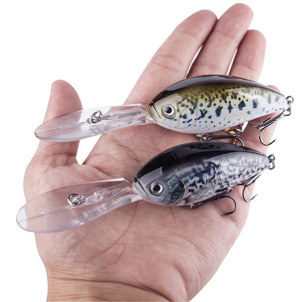 Huang de Chan-Artificial Hard Bait Wobblers, Crankbait Flutuante Enfrentar Bass Fishing Lures, Wobblers de águas profundas, 11,5 centímetros, 18g,