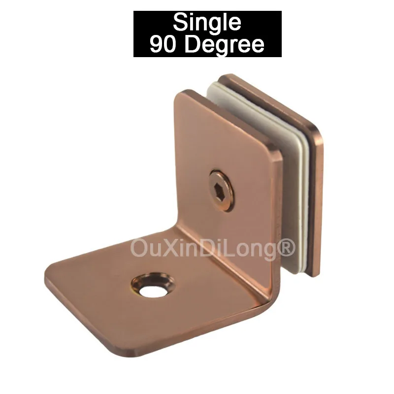 

HOT 3PCS 304 Stainless Steel Frameless Bathroom Glass Clamps Shower Cabin Partition Codes Rose Gold Glass Fixed Clips for 8~12mm