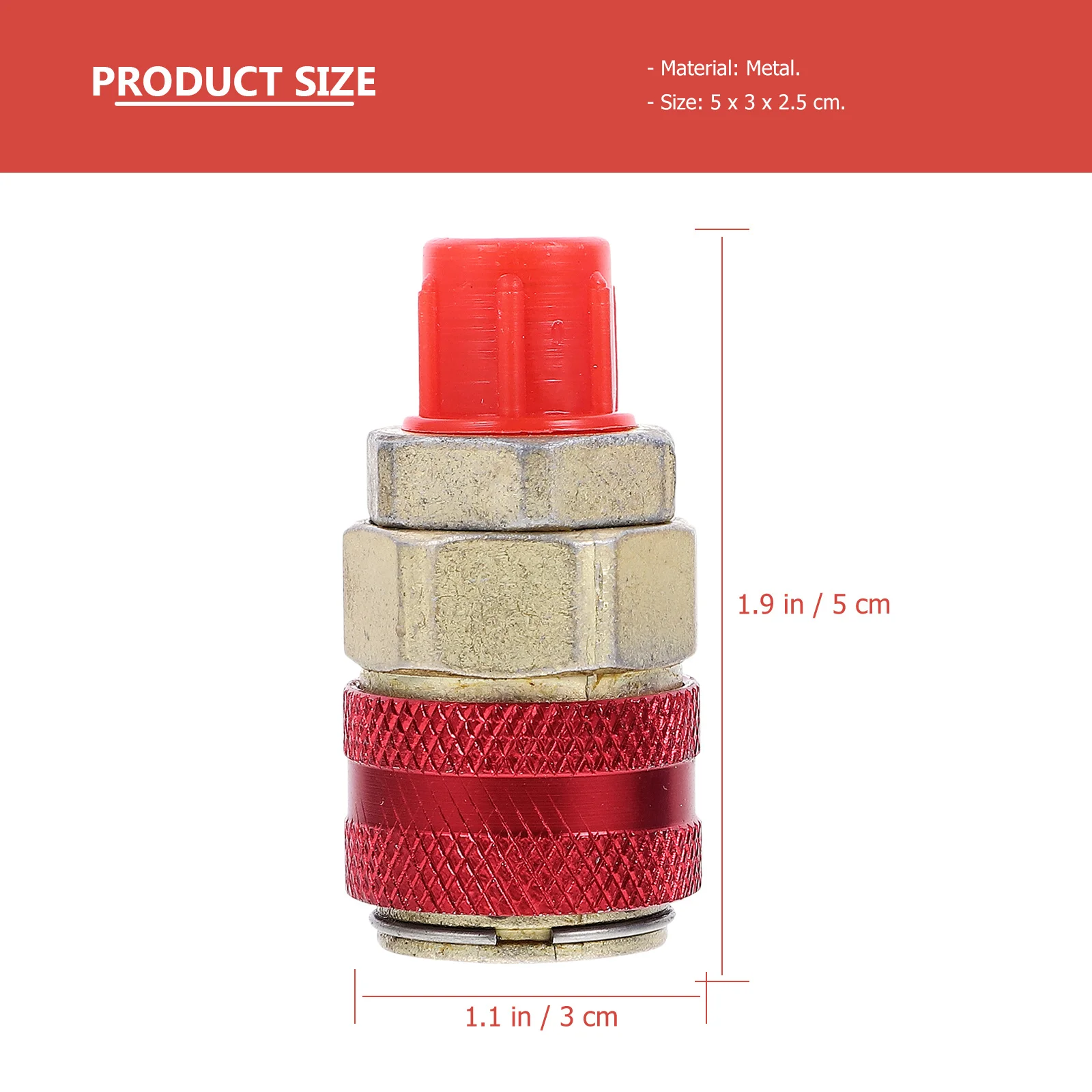 

2pcs Car Ac Refrigerant Coupler Connector Adapter For Charging Hose Quick Connect High Flow Conditioning Accessory