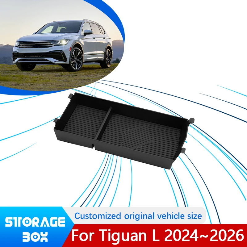 

For Volkswagen Tiguan L MK3 2024 2025 2026 1PCS Central Upper Layer Console Car Armrest Storage Box Holder Interior Accessories