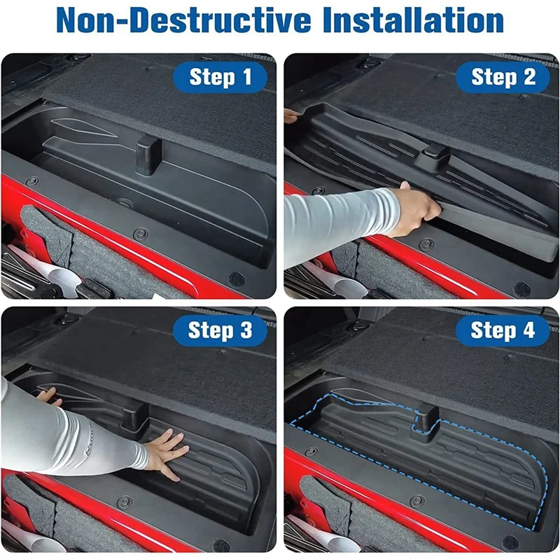 Storage Compartment Mat For Ford Bronco Accessories 2021 2022 2023 2/4-Door Rear Trunk Mat Cargo Liner Storage Trunk Mat