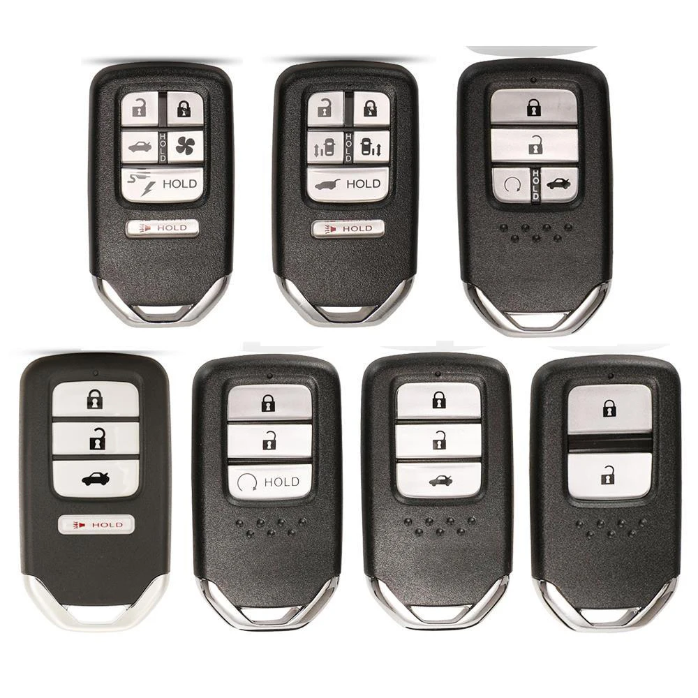 Jingyuqin New 2/3/4/5/6 Buttons Smart Car Key Shell For Honda Fit Odessey City Jazz XRV Venzel HRV CRV Accord Insert Remote Case