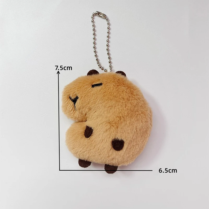 Creative Soft Stuffed Animal Capybara Plush Doll Star Squeak Toy Cartoon Bag Pendant Key Chain Backpack Car Bag Key Ring