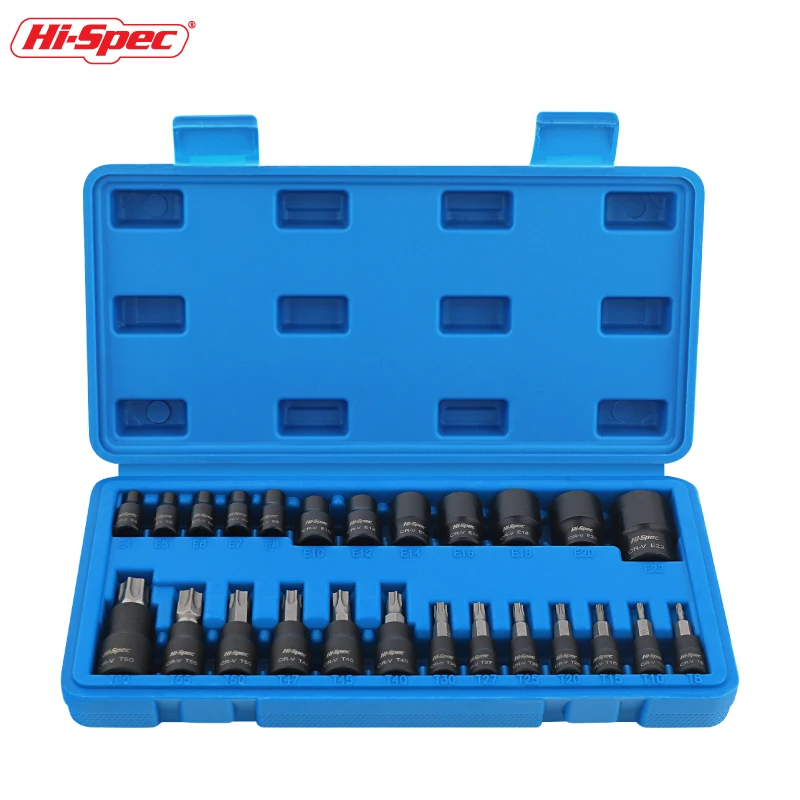 Hi-Spec E-type T-type Long Short Socket Sleeve Set 1/4