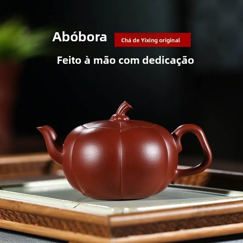 handmade-large-red-robe-pumpkin-tea-pot-gift-engraving-yixing-purple-clay-teapot-authentic-vintage-style-diningware