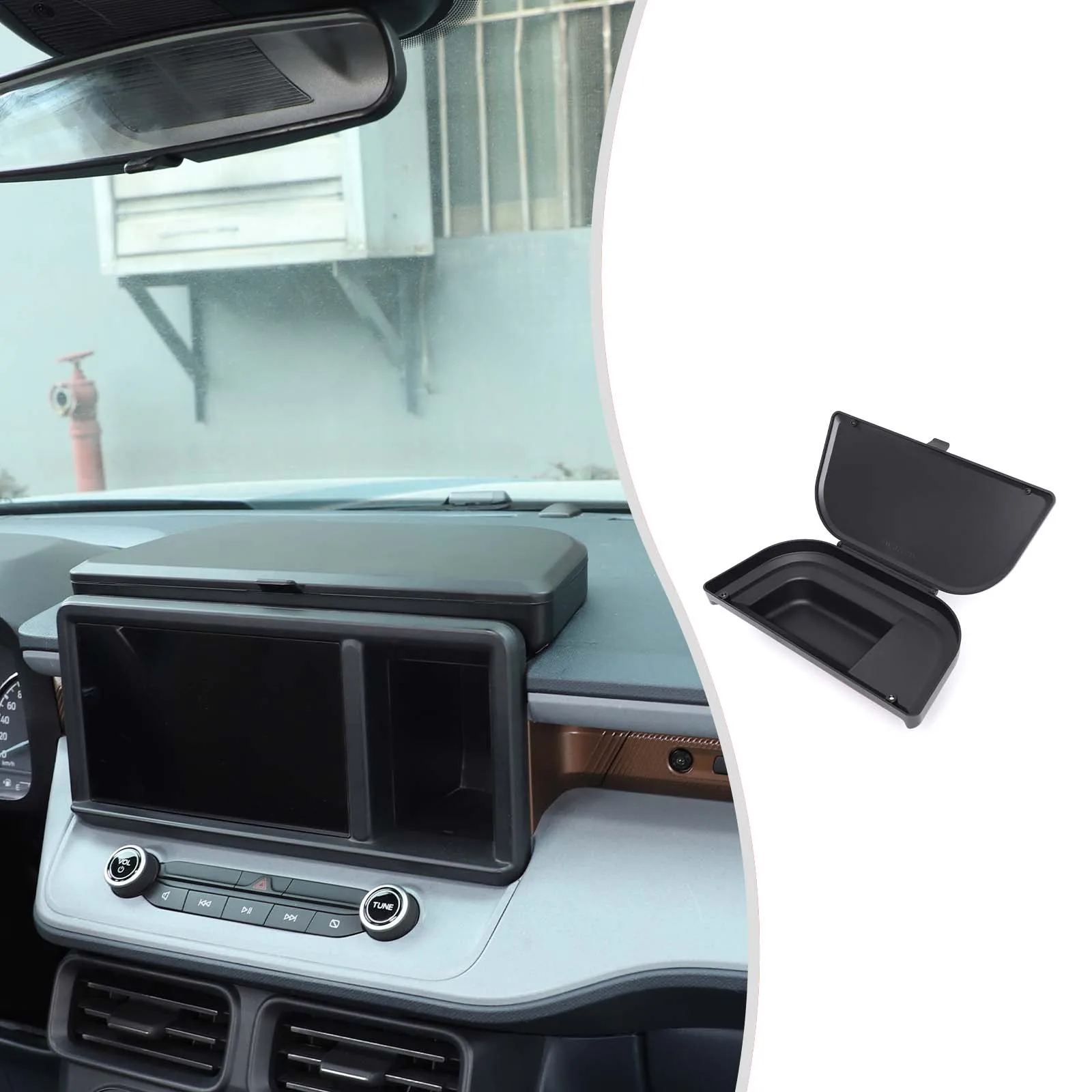 

Набор из 1 предмета, черный АБС-пластик для Ford Maverick 2022+, автомобильный навигационный экран, задний ящик для хранения, ящик для хранения, аксессуары для салона автомобиля