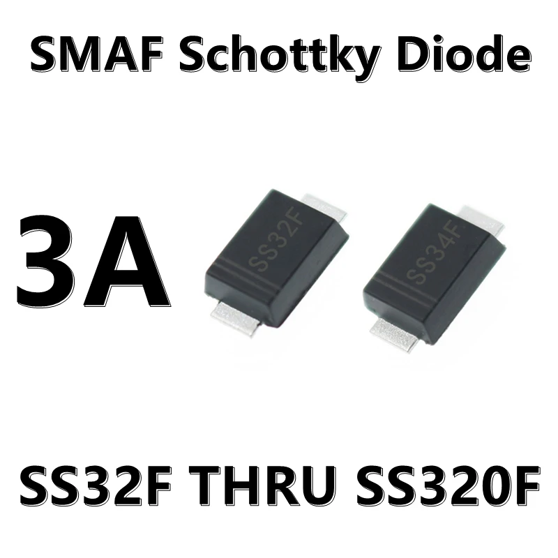 (50pcs) SS12F SS14F SS16F SS18F SS110F SS115F SS120F 3A SMD Schottky Diode SMAF