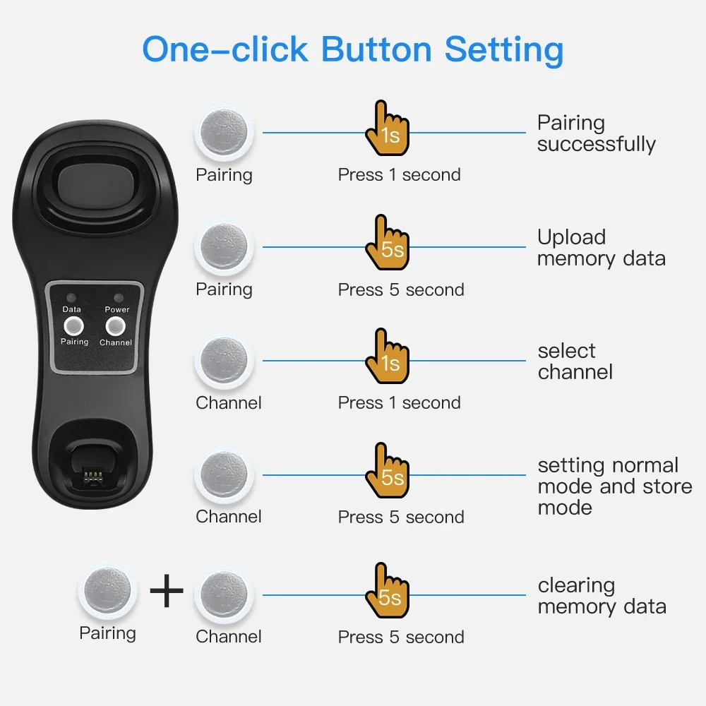 Eyoyo EY-6900D 1D Handheld Wireless Barcode Scanner Reader USB Cradle Receiver Charging Base Bar Code Scan Portable Scanning