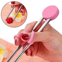 1 Pair Learning Training Chopsticks Stainless Steel Chinese Food Stick Cute Kids Children Reusable Tableware Kitchen Accessories