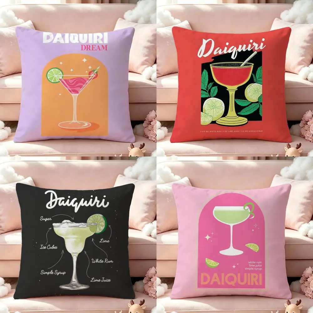 Graphic Daiquiri CocktailS Cushion Cover Pillow Short Plush Pillow Cute Simple Style For Living Room Bedroom Birthday Gift